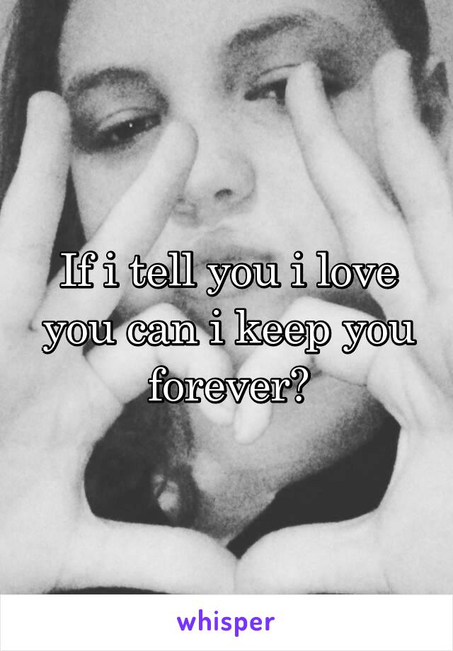 If i tell you i love you can i keep you forever?