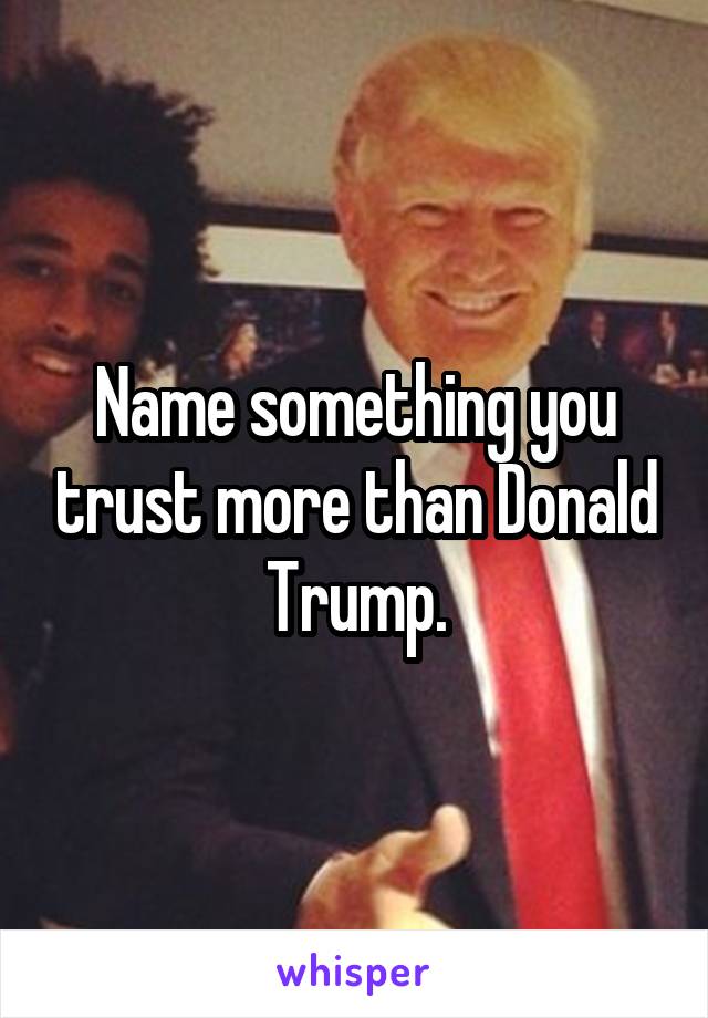 Name something you trust more than Donald Trump.