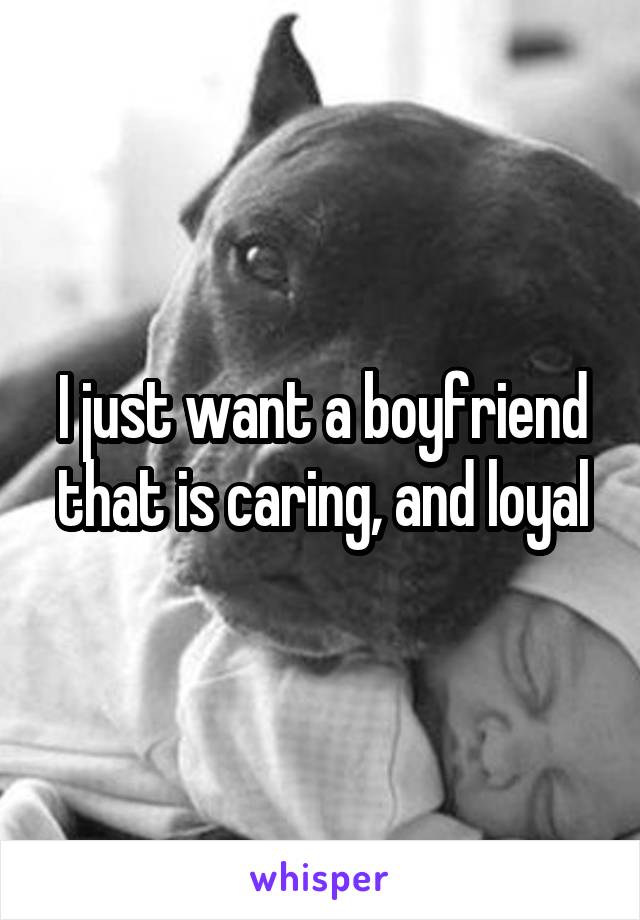 I just want a boyfriend that is caring, and loyal