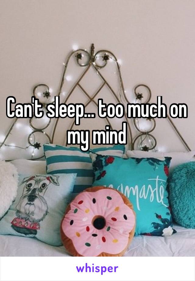 Can't sleep… too much on my mind 