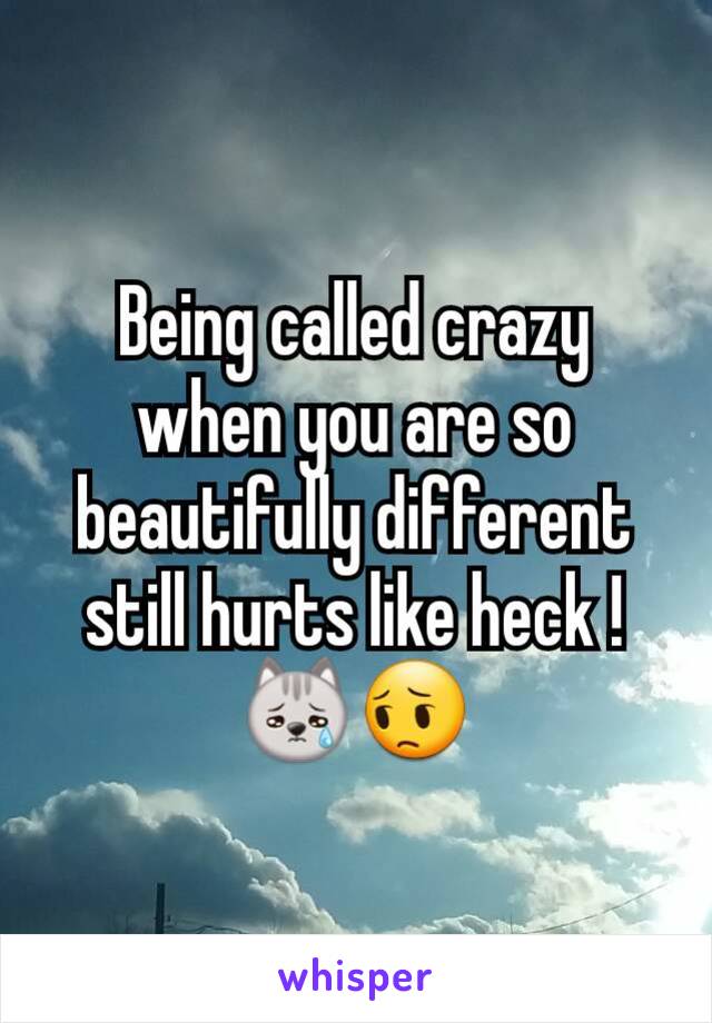 Being called crazy when you are so beautifully different still hurts like heck !😿😔