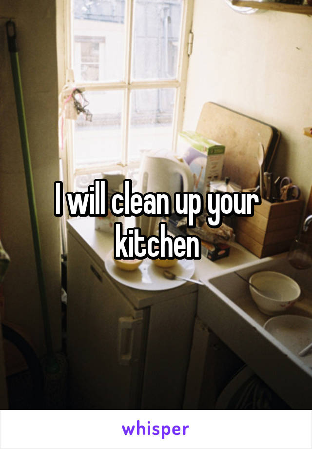 I will clean up your kitchen