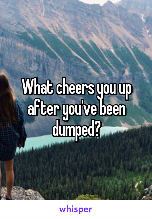 What cheers you up after you've been dumped?