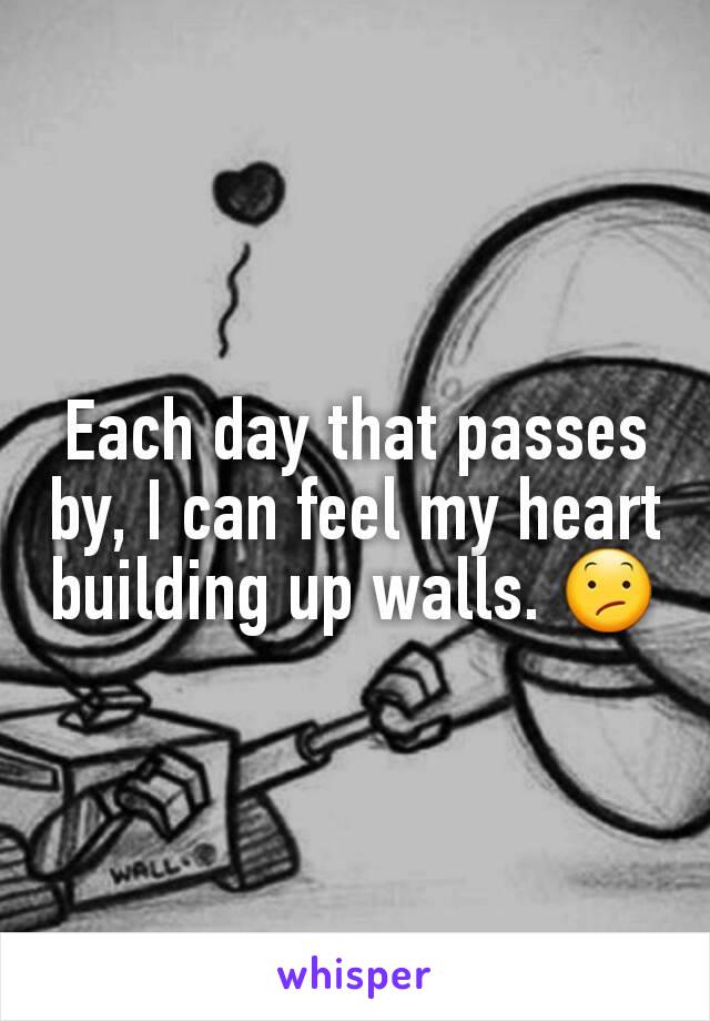 Each day that passes by, I can feel my heart building up walls. 😕