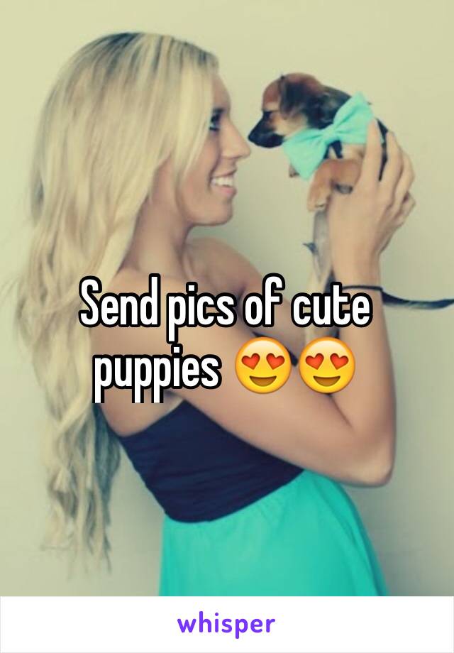 Send pics of cute puppies 😍😍