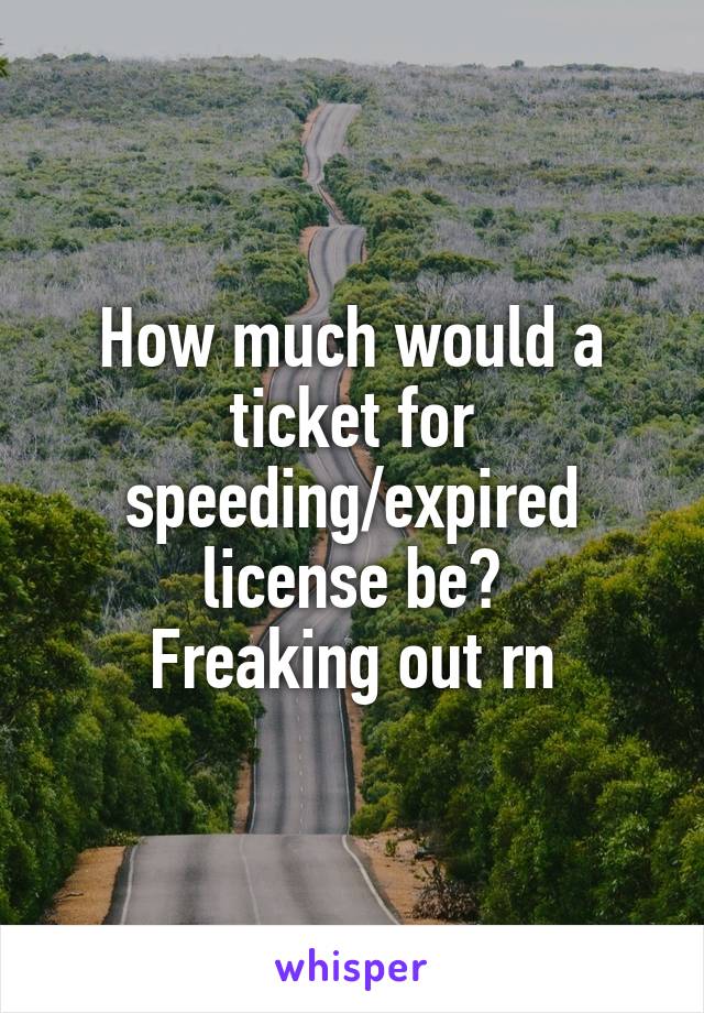 How much would a ticket for speeding/expired license be?
Freaking out rn