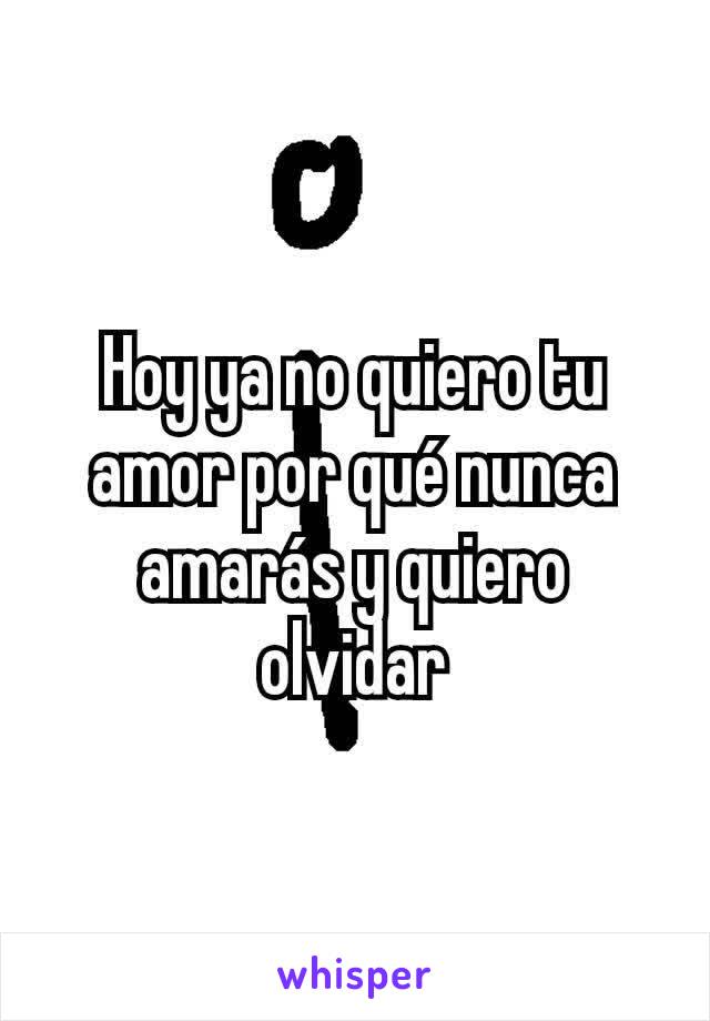 Hoy ya no quiero tu amor por qué nunca amarás y quiero olvidar