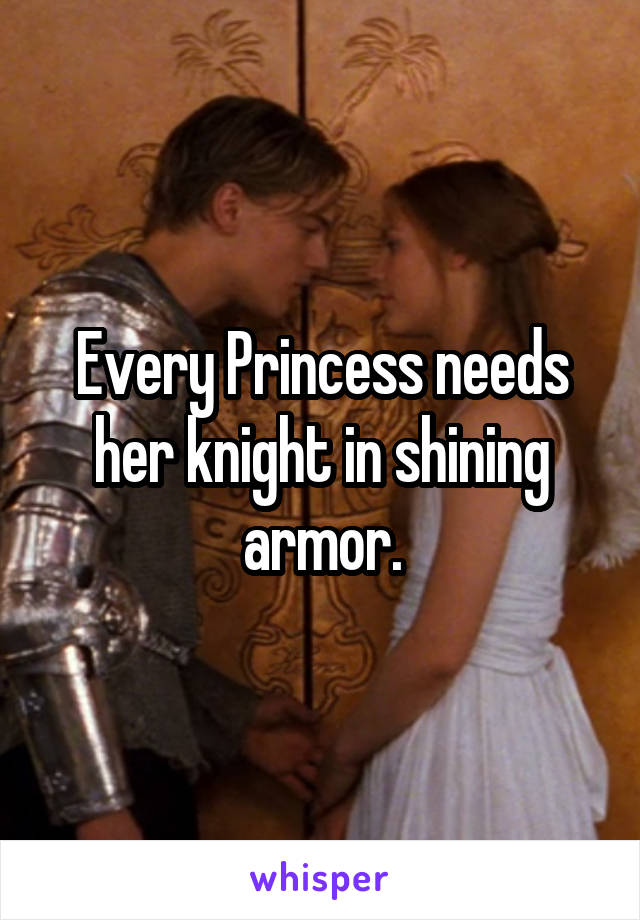 Every Princess needs her knight in shining armor.