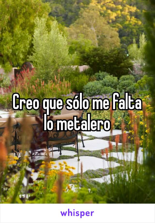 Creo que sólo me falta lo metalero