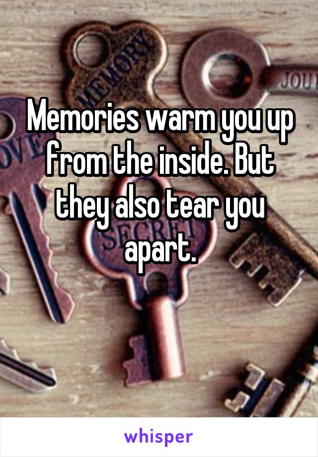 Memories warm you up from the inside. But they also tear you apart.

