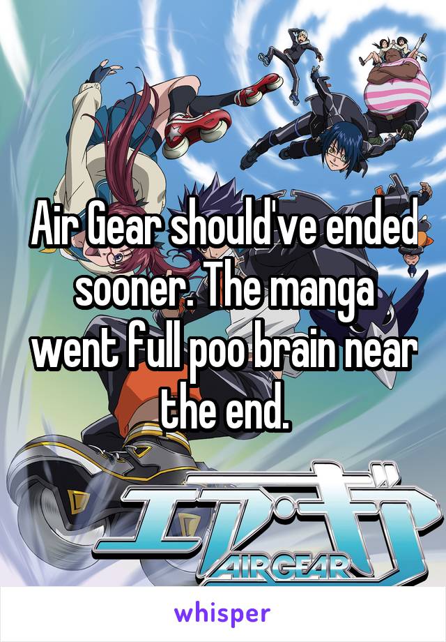 Air Gear should've ended sooner. The manga went full poo brain near the end.