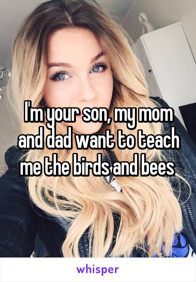 I'm your son, my mom and dad want to teach me the birds and bees 