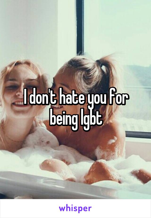 I don't hate you for being lgbt