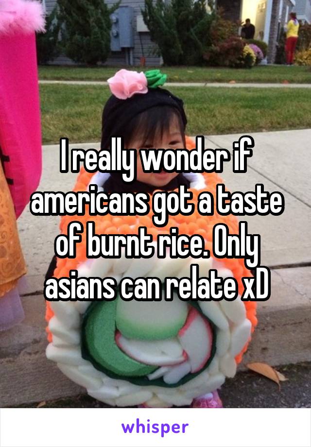 I really wonder if americans got a taste of burnt rice. Only asians can relate xD