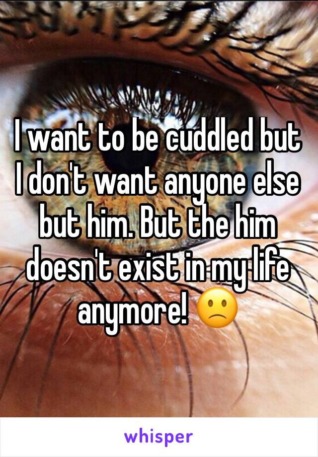 I want to be cuddled but I don't want anyone else but him. But the him doesn't exist in my life anymore! 🙁