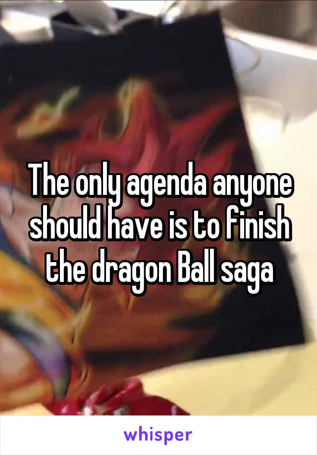 The only agenda anyone should have is to finish the dragon Ball saga
