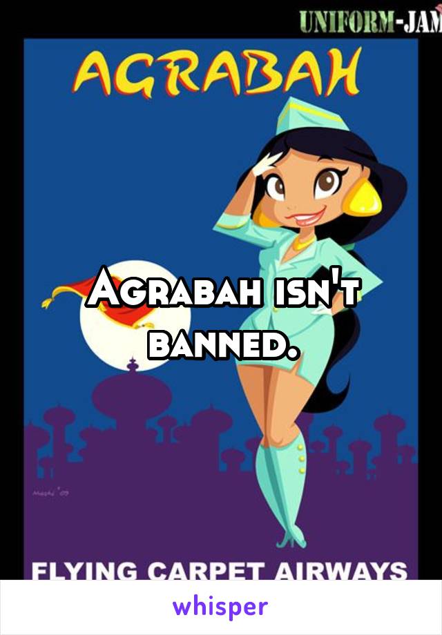 Agrabah isn't banned.
