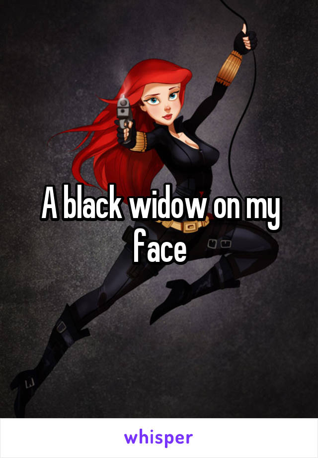 A black widow on my face