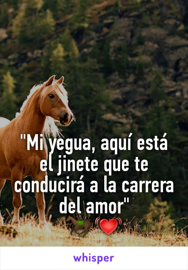 "Mi yegua, aquí está el jinete que te conducirá a la carrera del amor"
🐎💓