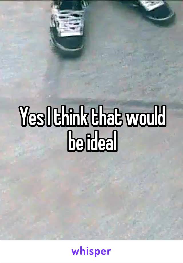 Yes I think that would be ideal