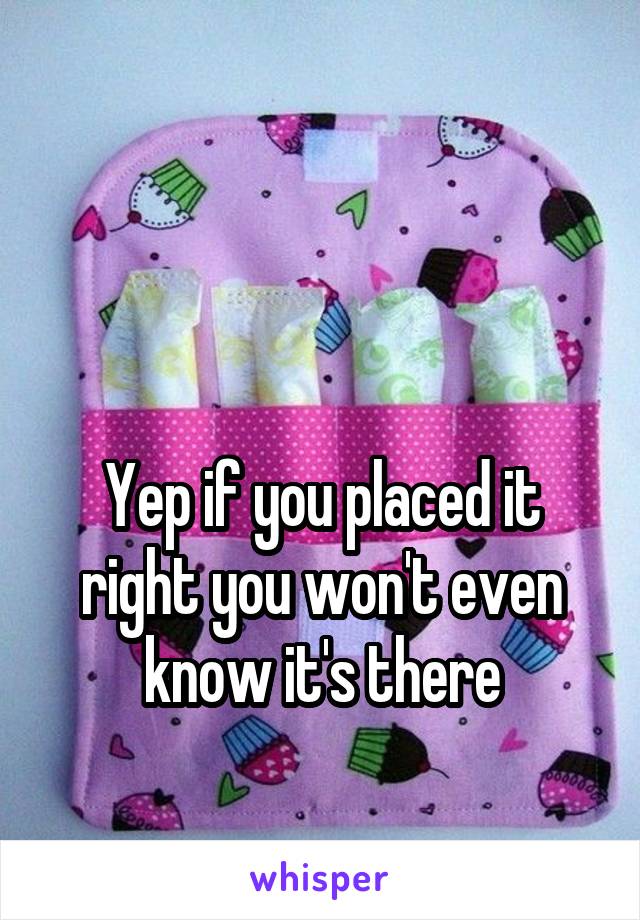 

 
Yep if you placed it right you won't even know it's there