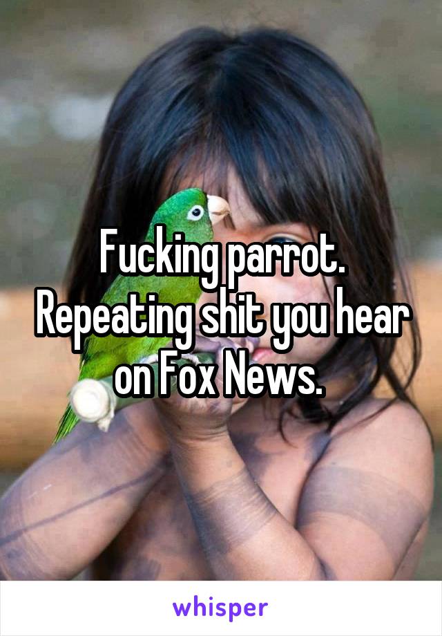 Fucking parrot. Repeating shit you hear on Fox News. 