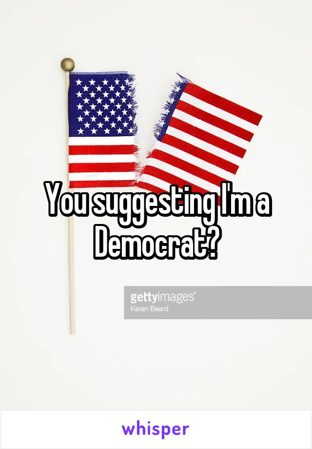 You suggesting I'm a Democrat?