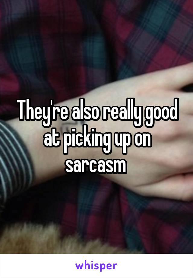 They're also really good at picking up on sarcasm 