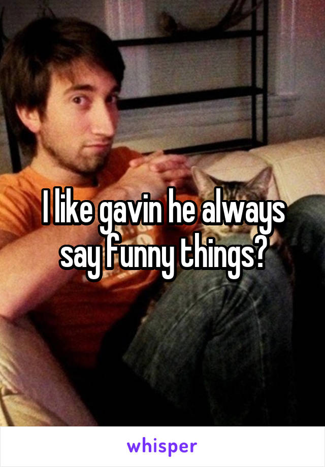 I like gavin he always say funny things?