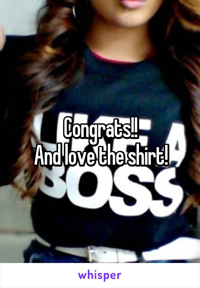 Congrats!!
And love the shirt!