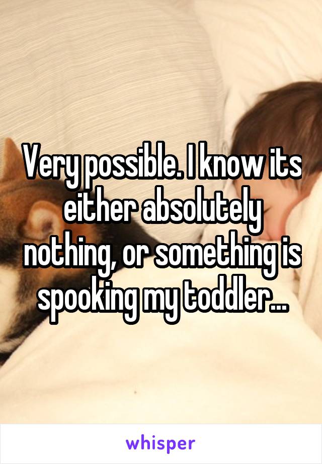 Very possible. I know its either absolutely nothing, or something is spooking my toddler...