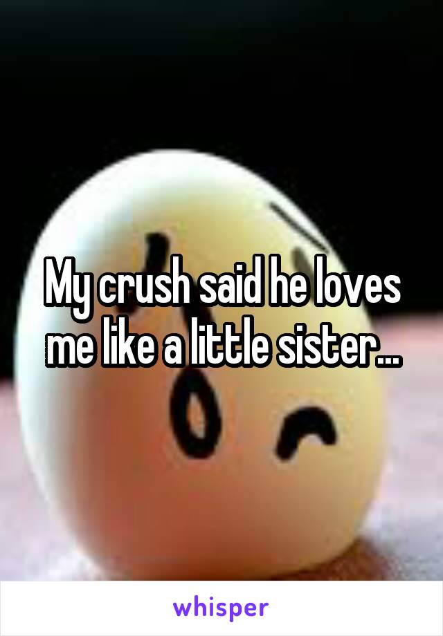 My crush said he loves me like a little sister...