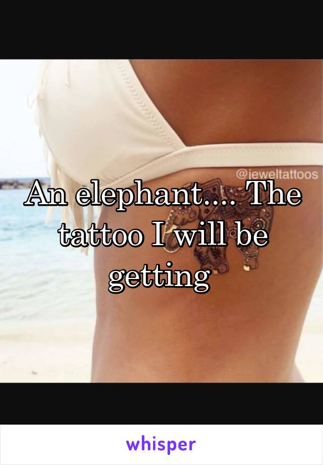 An elephant.... The tattoo I will be getting 