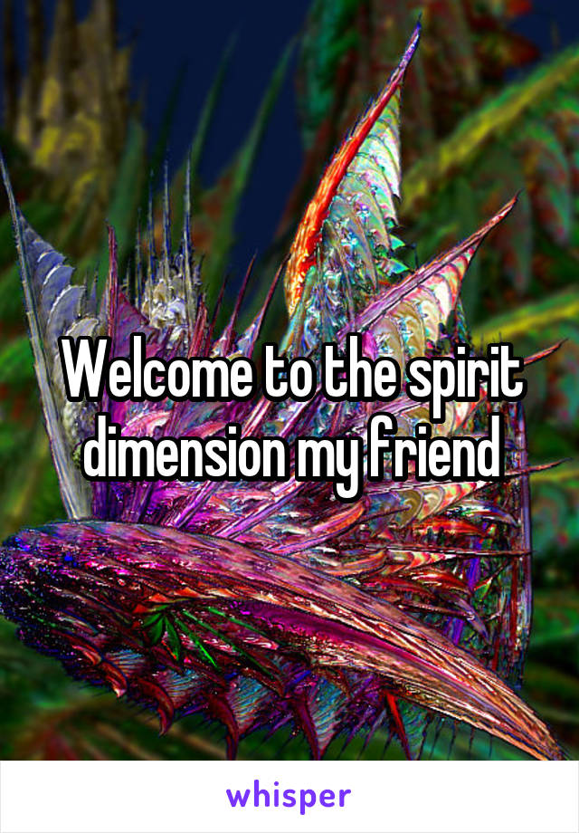 Welcome to the spirit dimension my friend