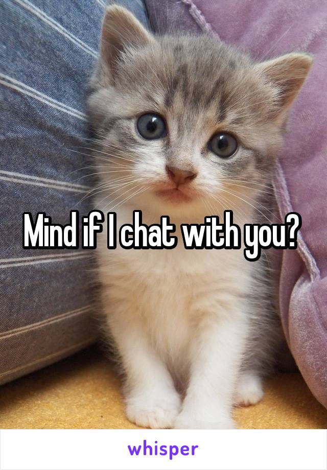 Mind if I chat with you? 