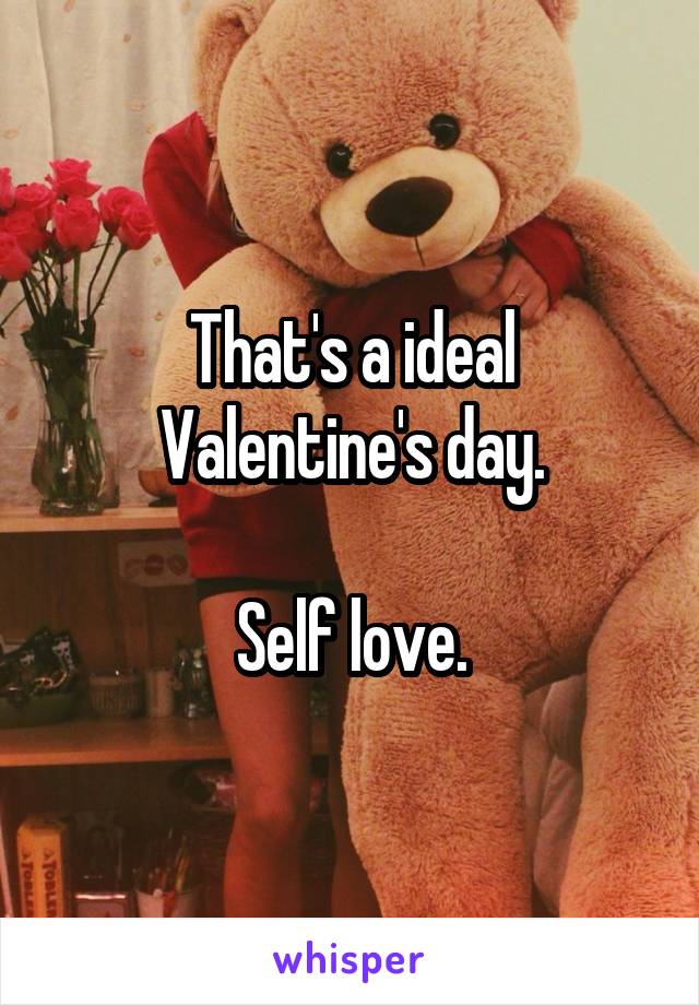 That's a ideal Valentine's day.

Self love.