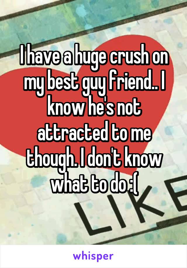 I have a huge crush on my best guy friend.. I know he's not attracted to me though. I don't know what to do :(
