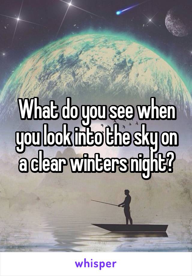 What do you see when you look into the sky on a clear winters night?