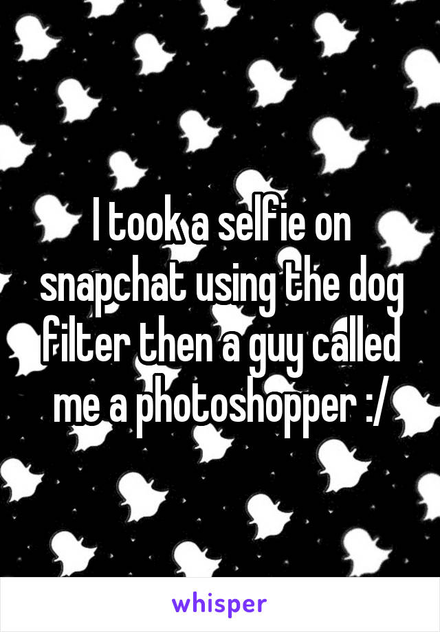 I took a selfie on snapchat using the dog filter then a guy called me a photoshopper :/