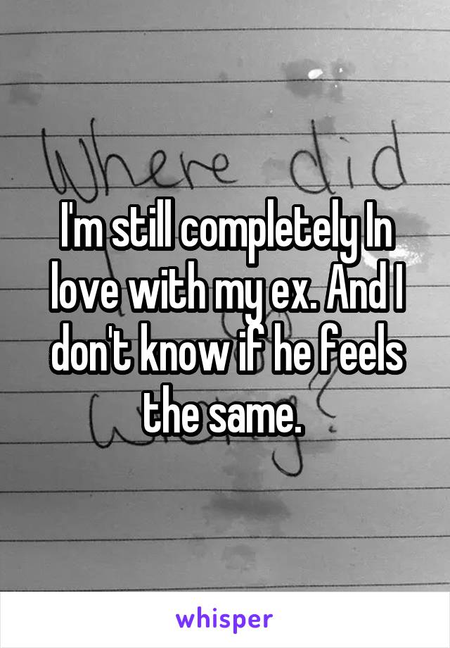 I'm still completely In love with my ex. And I don't know if he feels the same. 