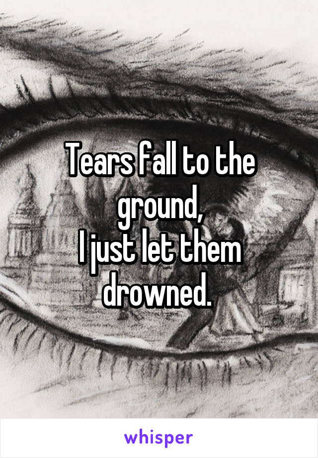 Tears fall to the ground,
I just let them drowned. 