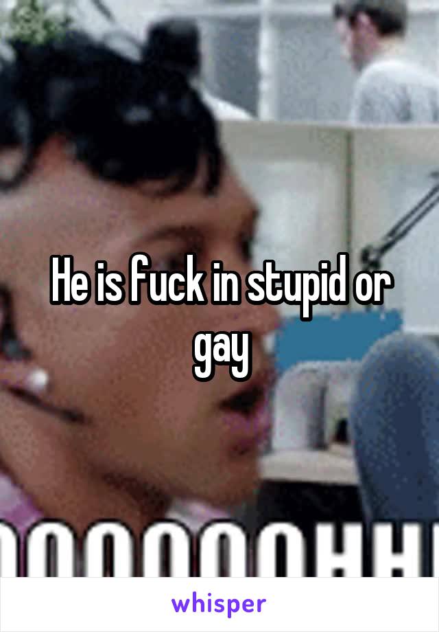 He is fuck in stupid or gay