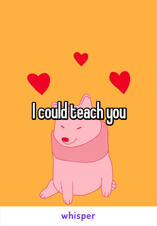 I could teach you