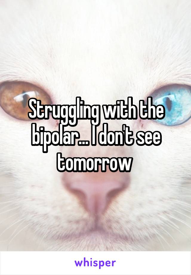 Struggling with the bipolar... I don't see tomorrow 