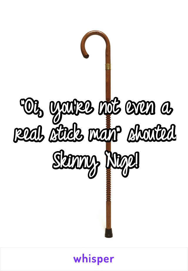 "Oi, you're not even a real stick man" shouted Skinny Nige!