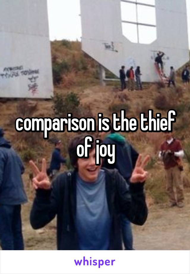 comparison is the thief of joy