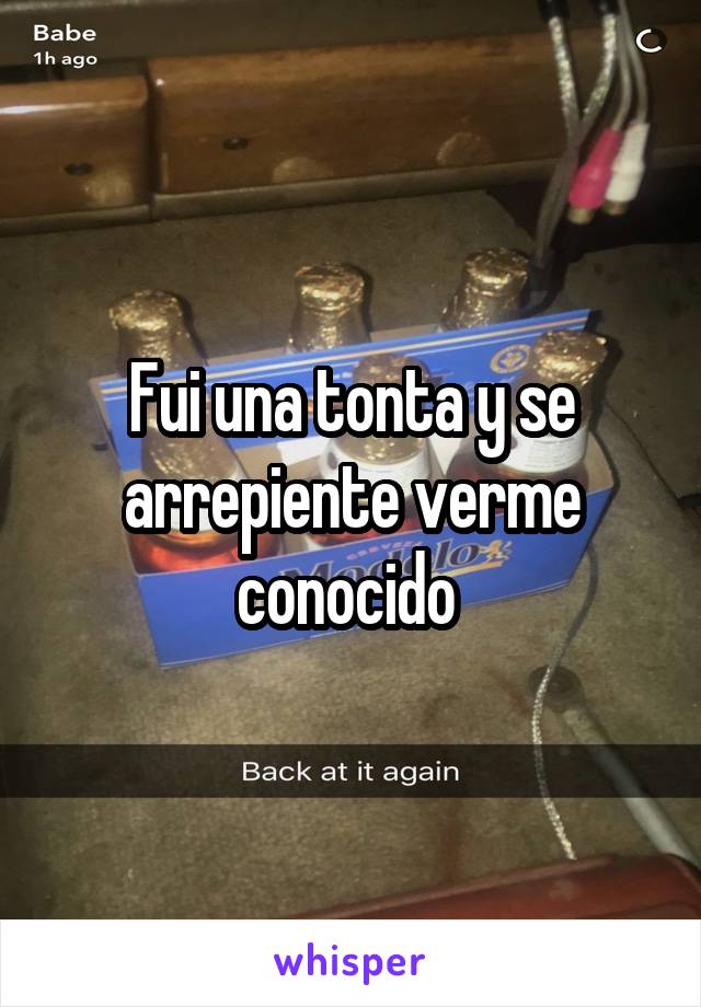 Fui una tonta y se arrepiente verme conocido 