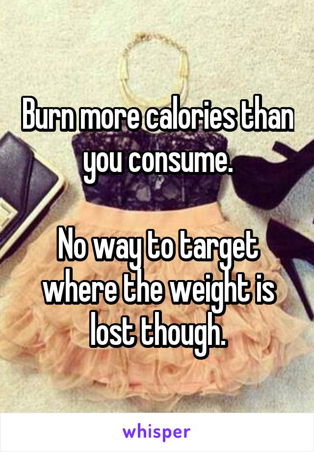 Burn more calories than you consume.

No way to target where the weight is lost though.