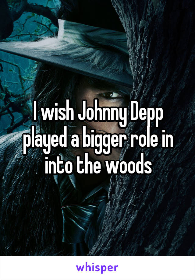 I wish Johnny Depp played a bigger role in into the woods