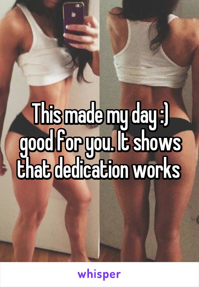 This made my day :) good for you. It shows that dedication works 